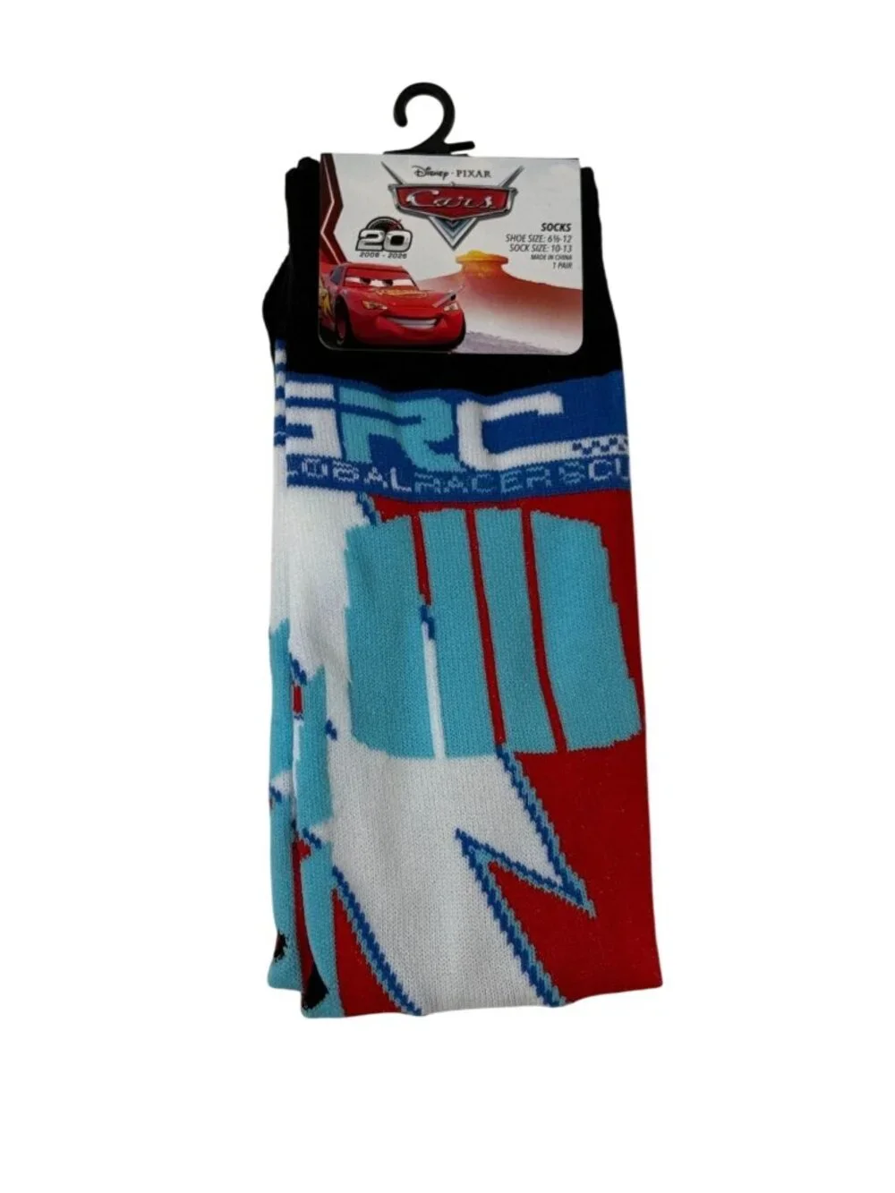 Disney Pixar Cars Lightning McQueen Crew Socks NWT